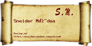 Sneider Médea névjegykártya